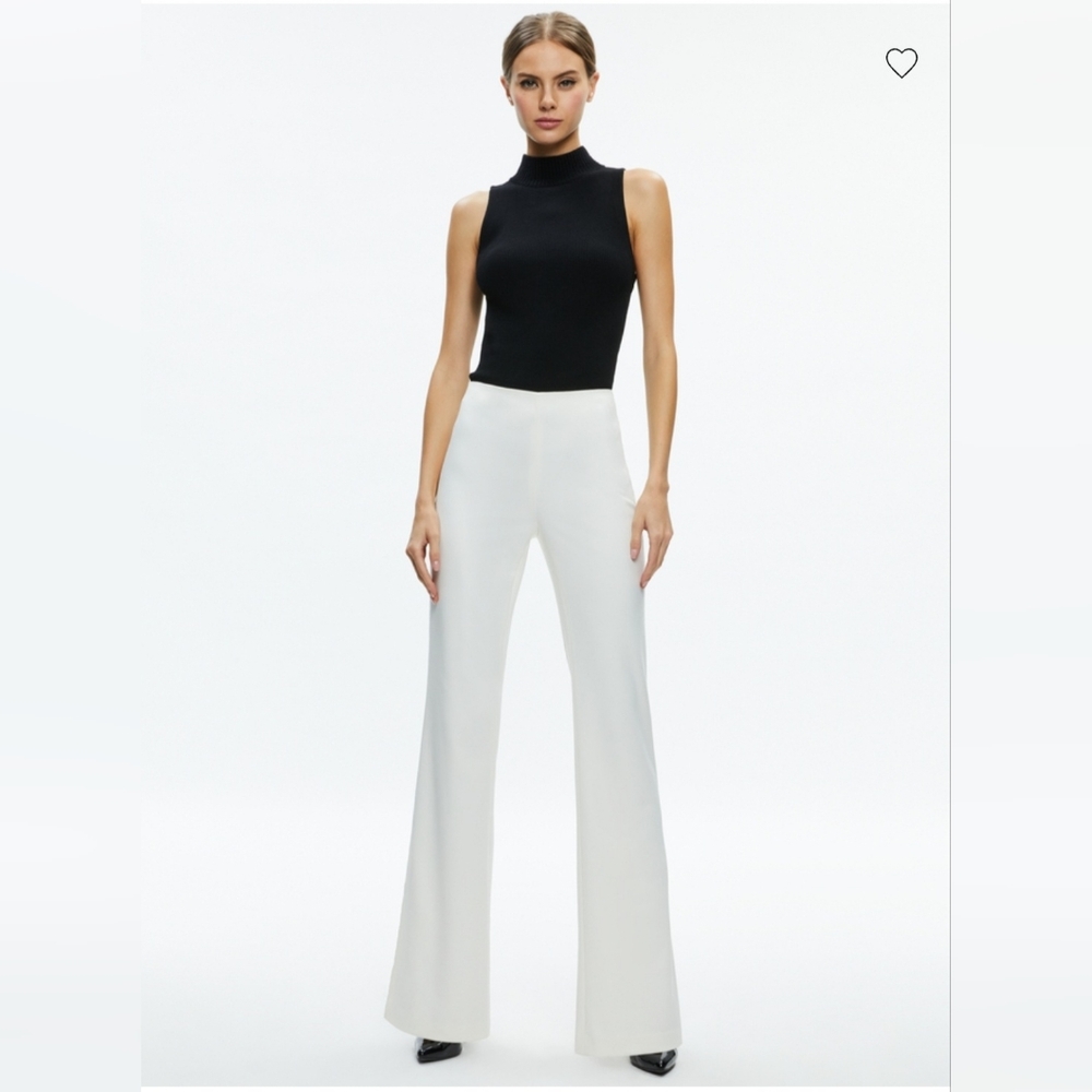 Alice + Olivia Lara Rhinestone Wide Leg Side Slits Pant SIZE 8 - Picture 7 of 13